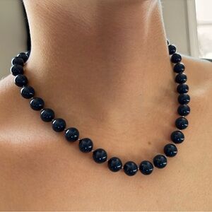 Vintage Blue Beaded Necklace